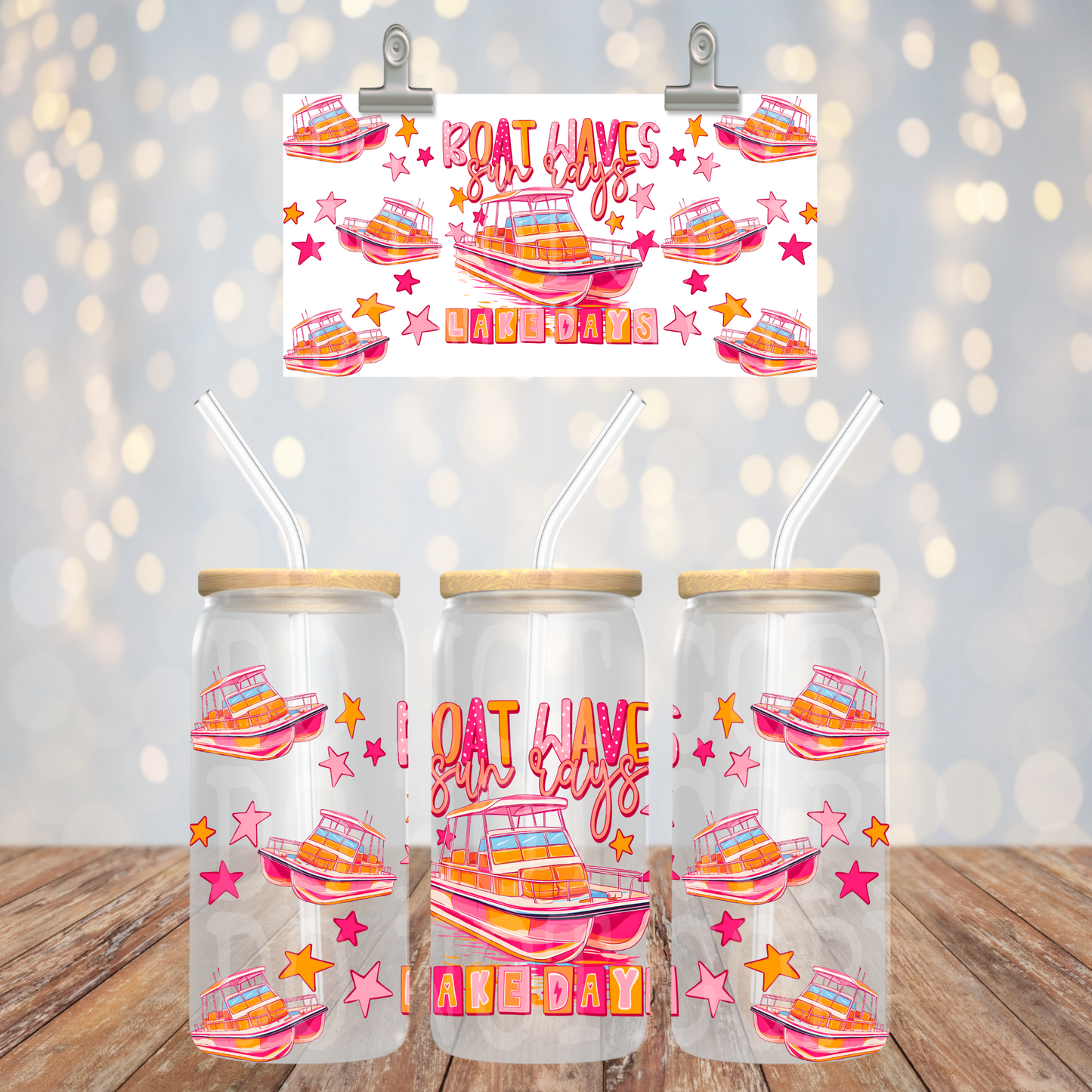 Boat Waves 16oz Libbey PNG Design