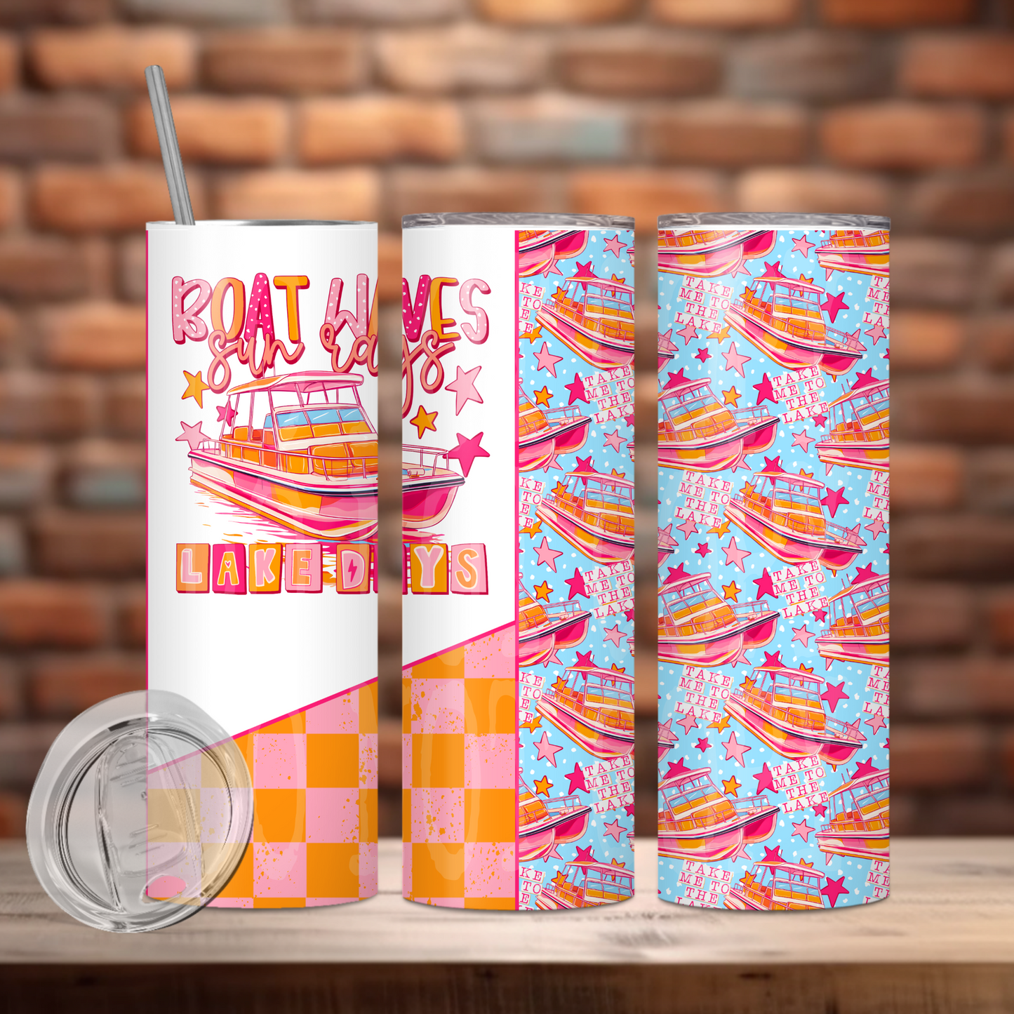 Boat Waves Tumbler PNG Design