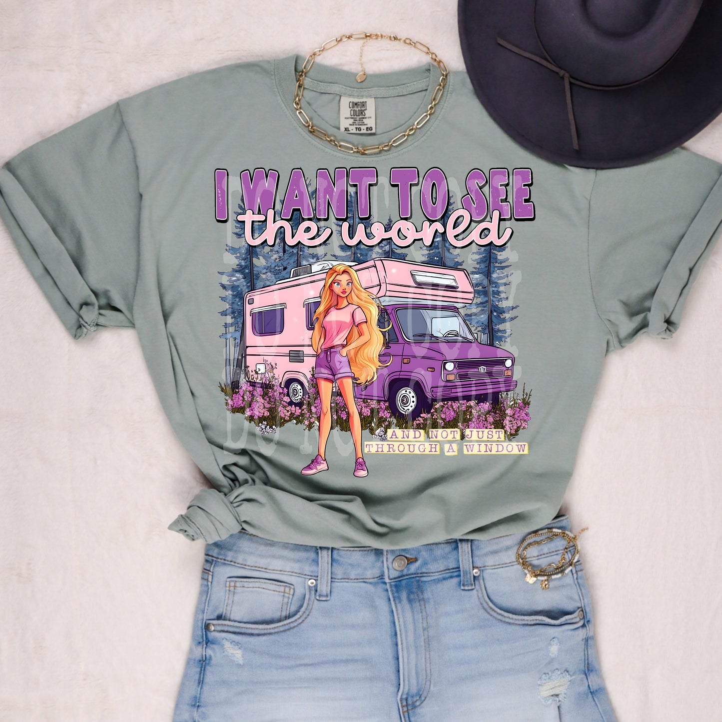 I Want To See The World PNG Design