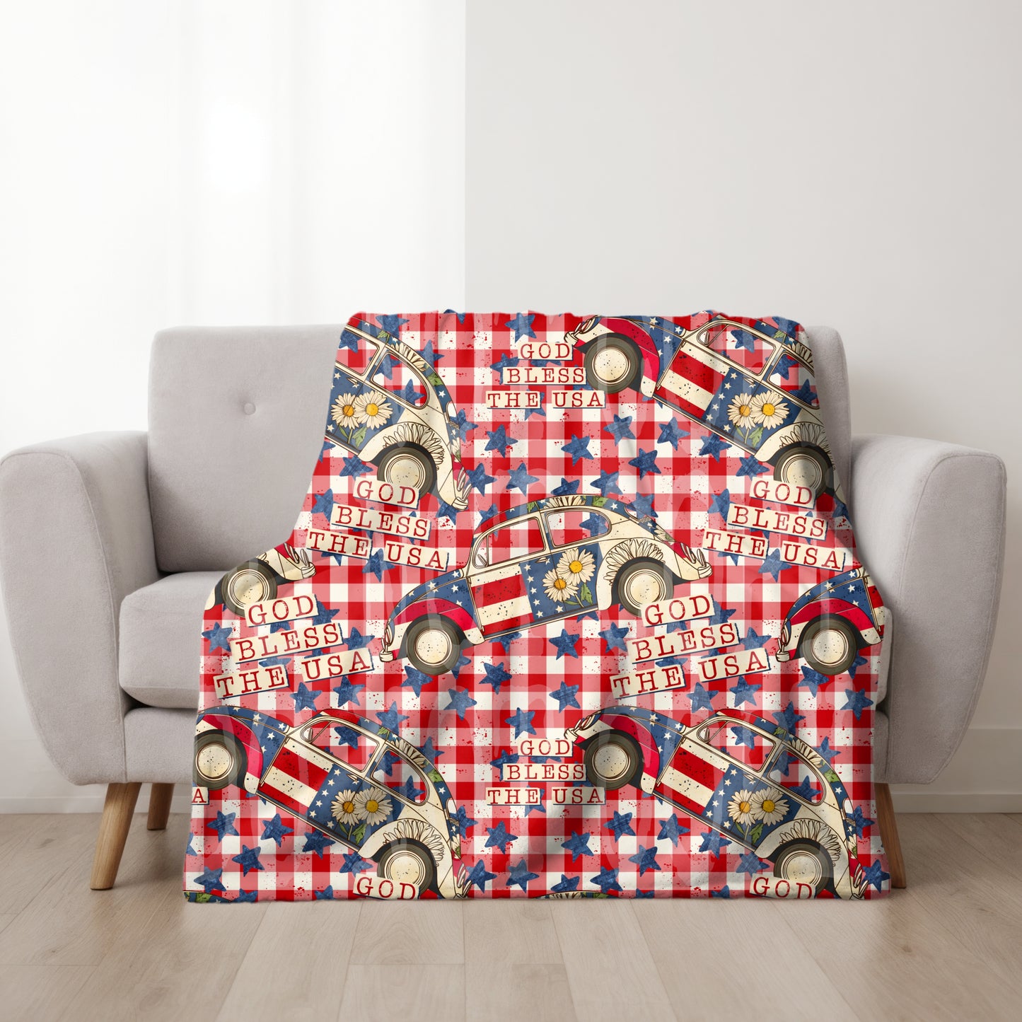 God Bless The USA Seamless PNG Design