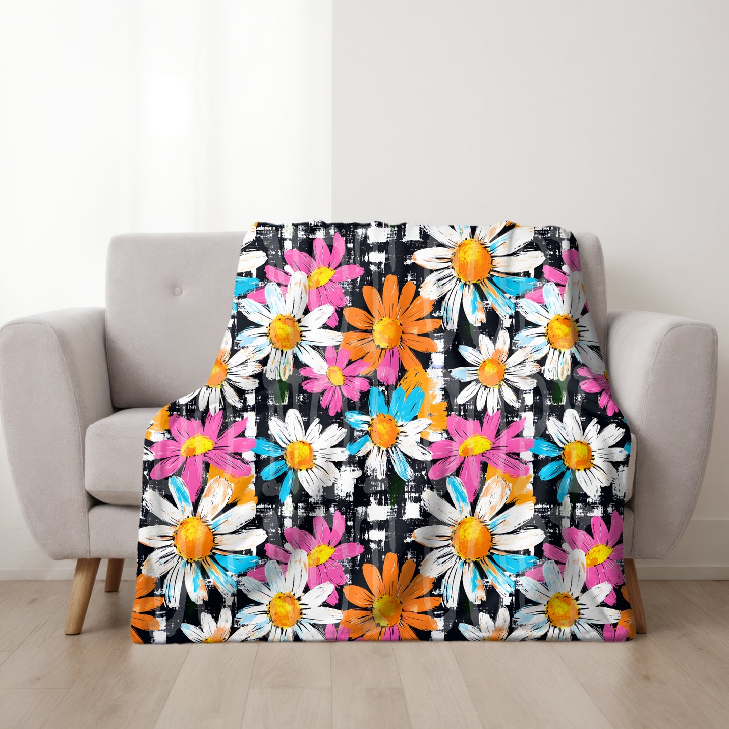 Grungy Daisy Seamless PNG Design