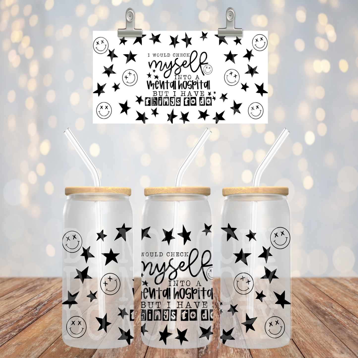 I Would Check Myself 16oz Libbey PNG Design