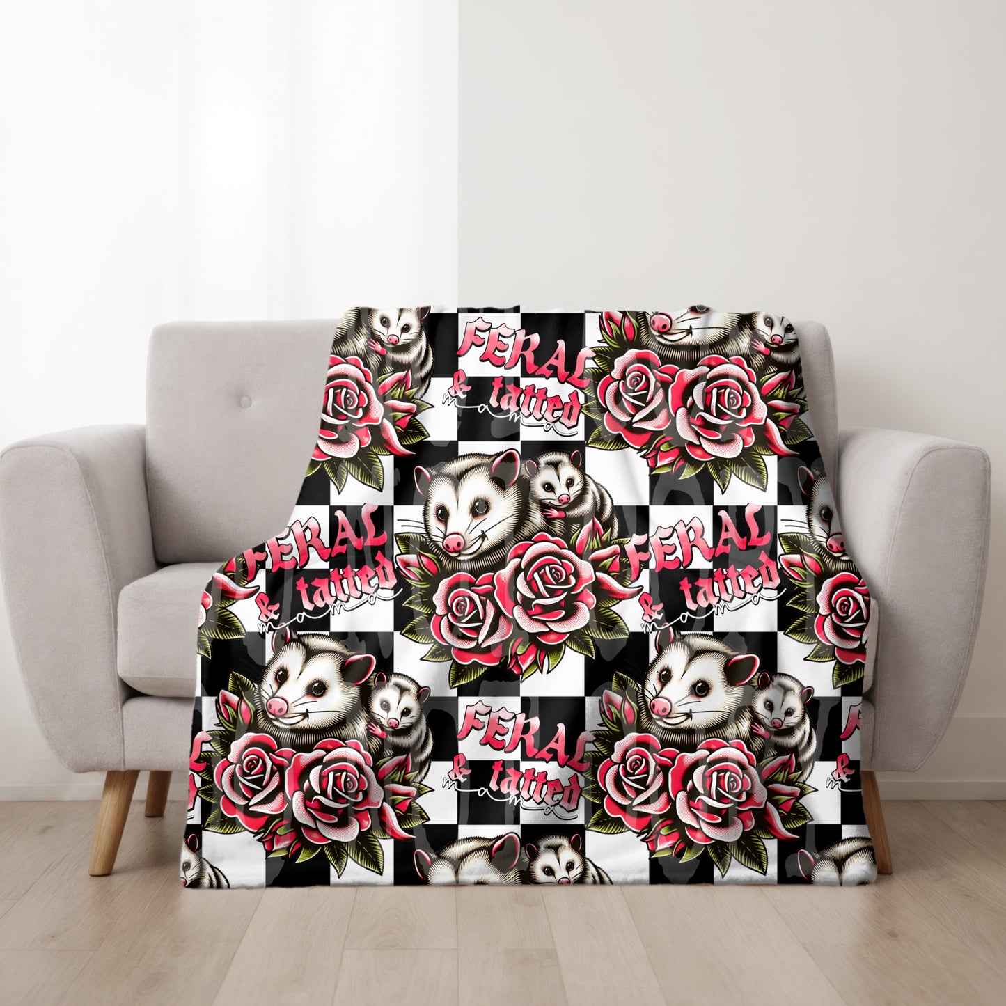 Feral And Tatted Mama Seamless PNG Design