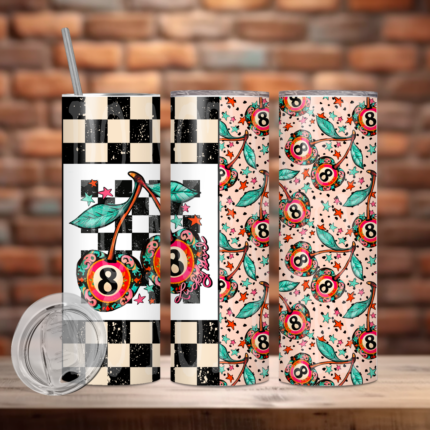 Lucky Girl Tumbler PNG Design