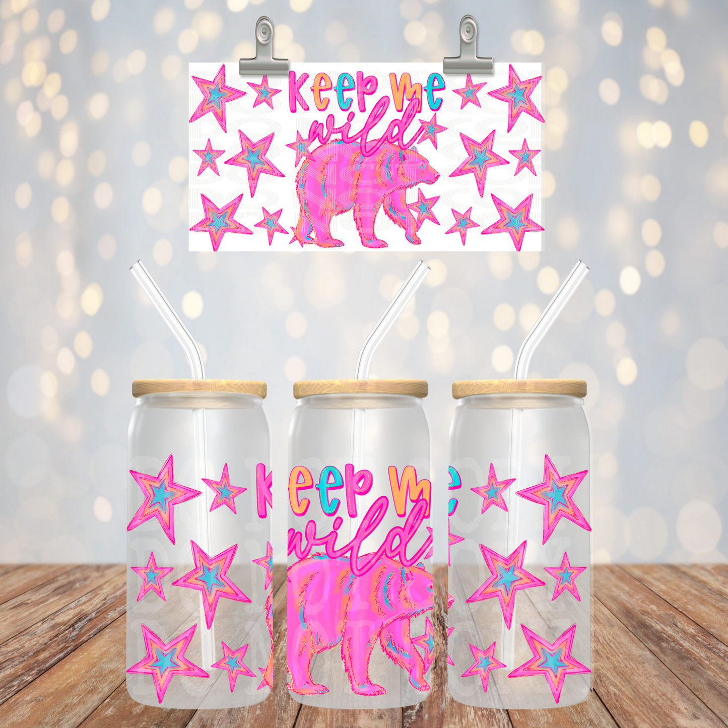 Keep Me Wild 16oz Libbey PNG Design