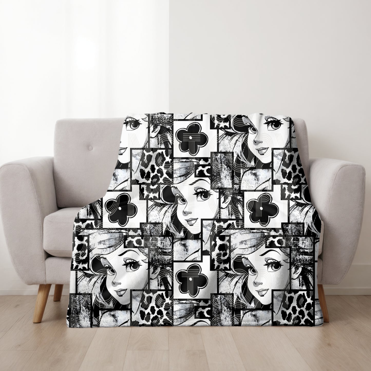 BW Ariel Seamless PNG Design