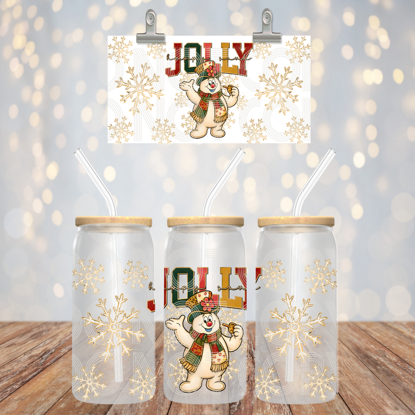 Jolly Happy Soul 16oz Libbey PNG Design