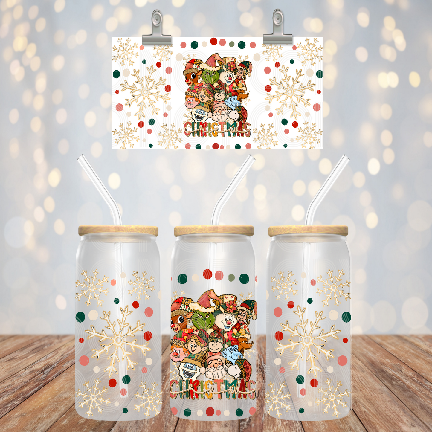 Christmas Crew 16oz Libbey PNG Design
