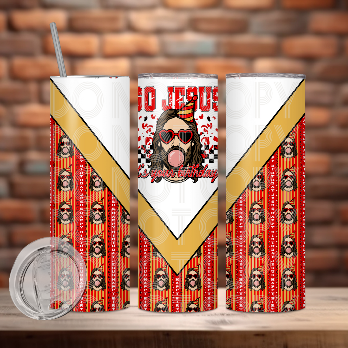 Go Jesus Tumbler PNG Design