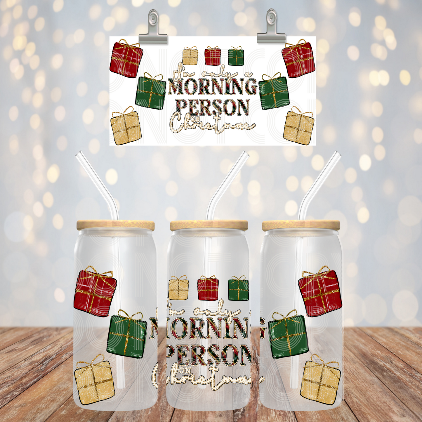 I'm Only A Morning Person 16oz Libbey PNG Design