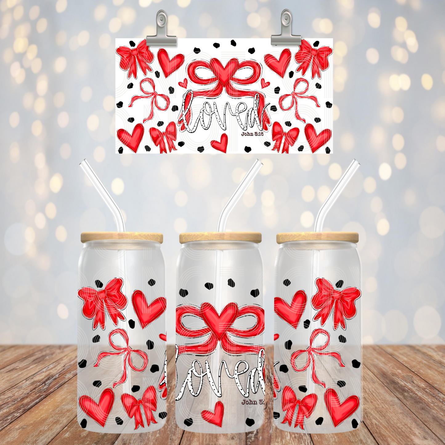 Loved 16oz Libbey PNG Design