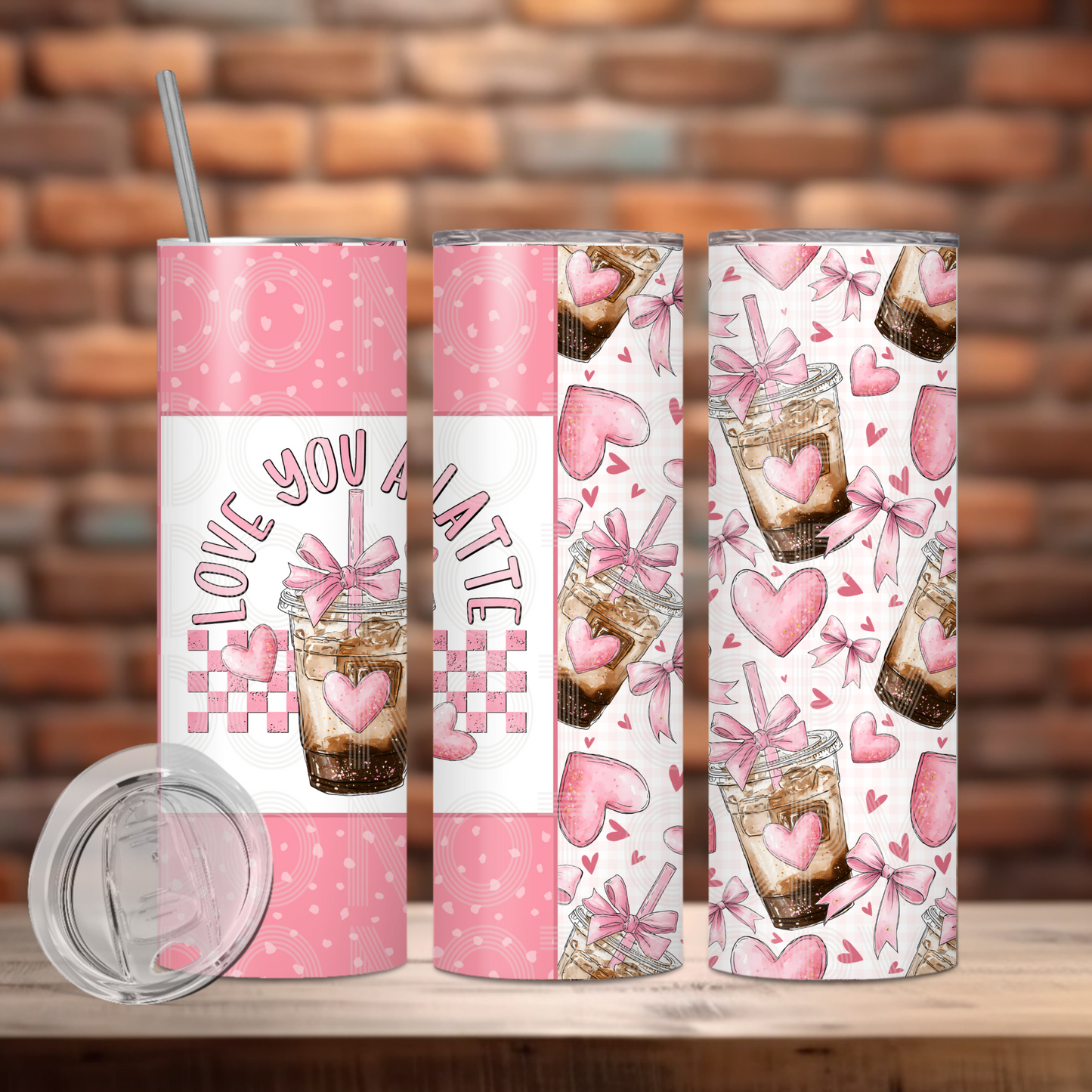 Love You A Latte Tumbler PNG Design