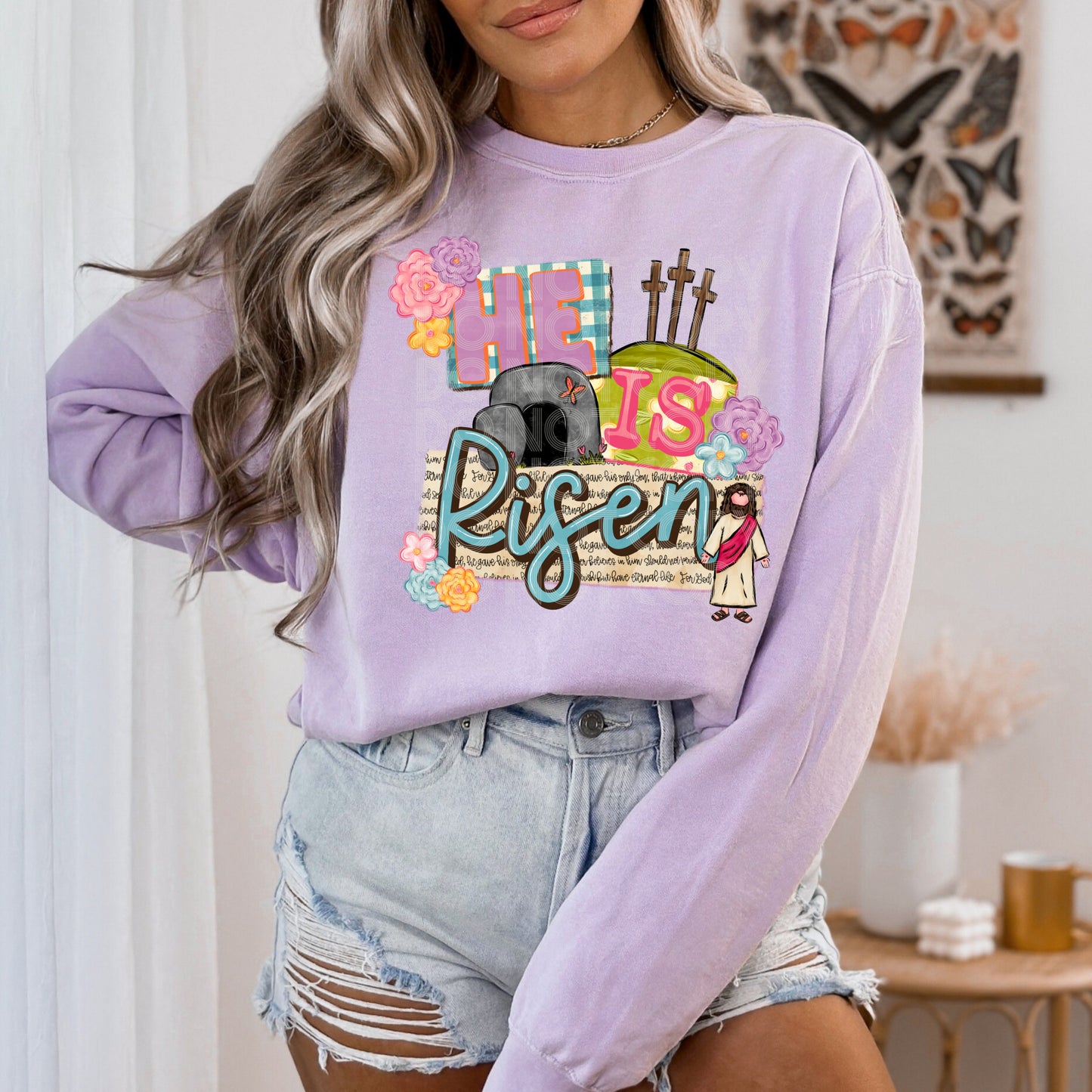 He Is Risen PNG Design