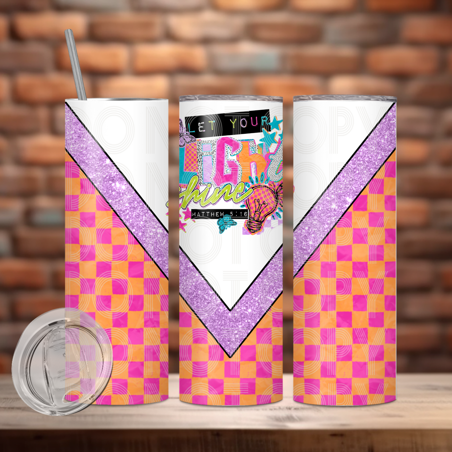 Let Your Light Shine Tumbler PNG Design