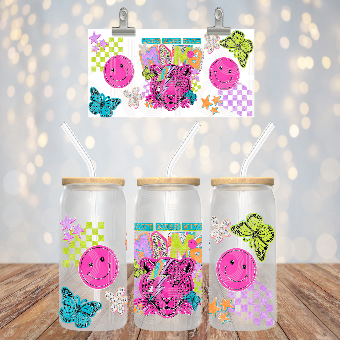 Don't Mess With Mama 16oz Libbey PNG Design