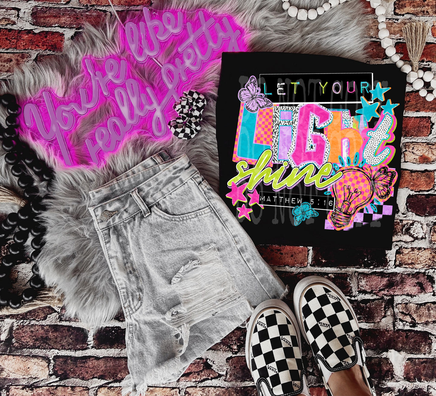 Let Your Light Shine PNG Design