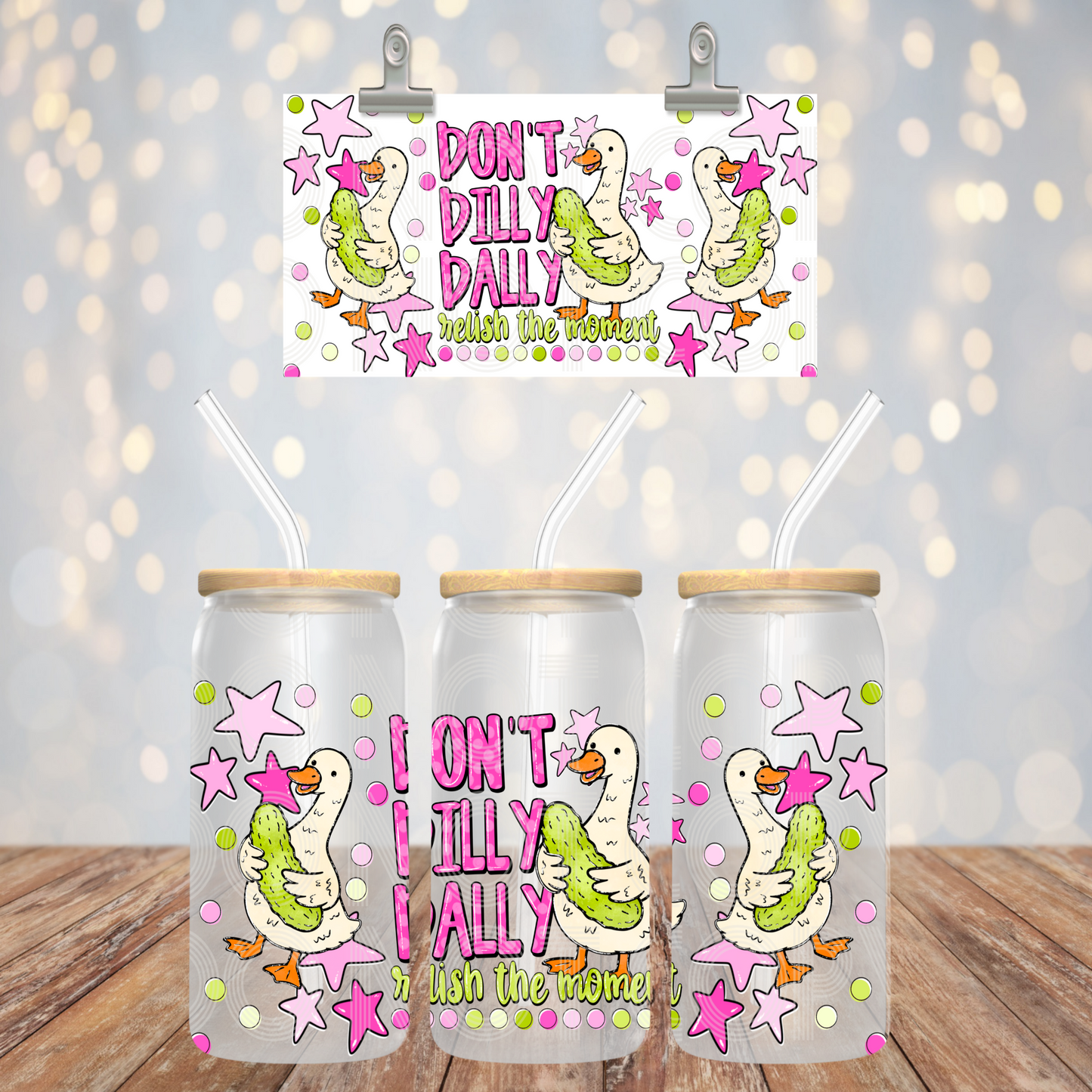 Don't Dilly Dally 16oz Libbey PNG Design