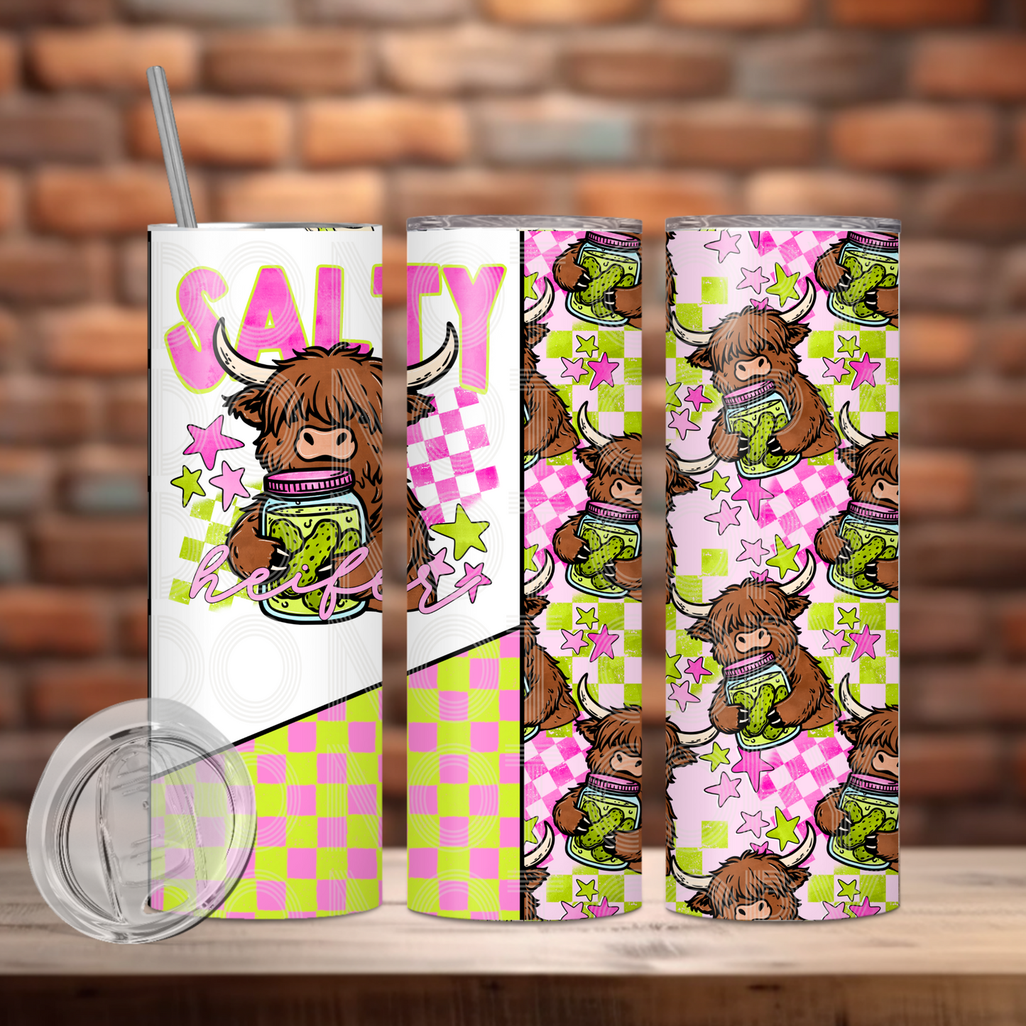 Salty Heifer Tumbler PNG Design