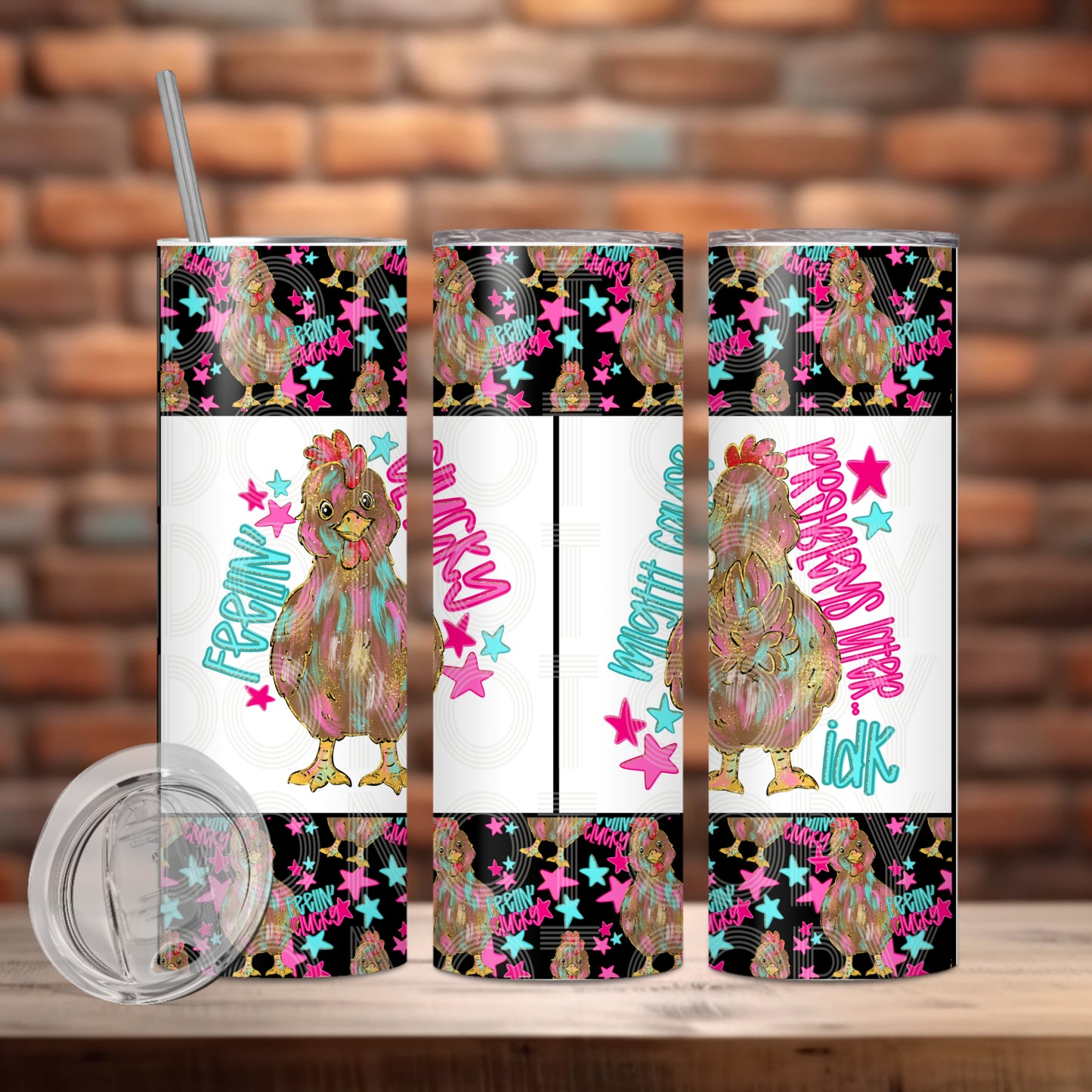 Feelin Clucky Tumbler PNG Design