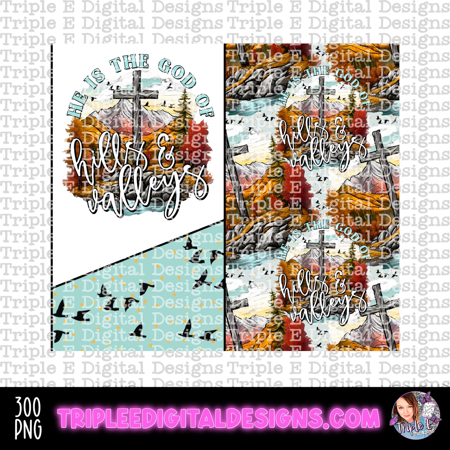 God of Hills and Valleys PNG Skinny Tumbler