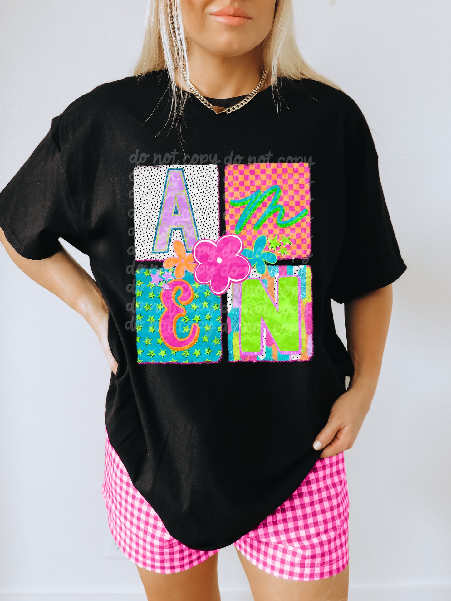 Amen Neon PNG Design