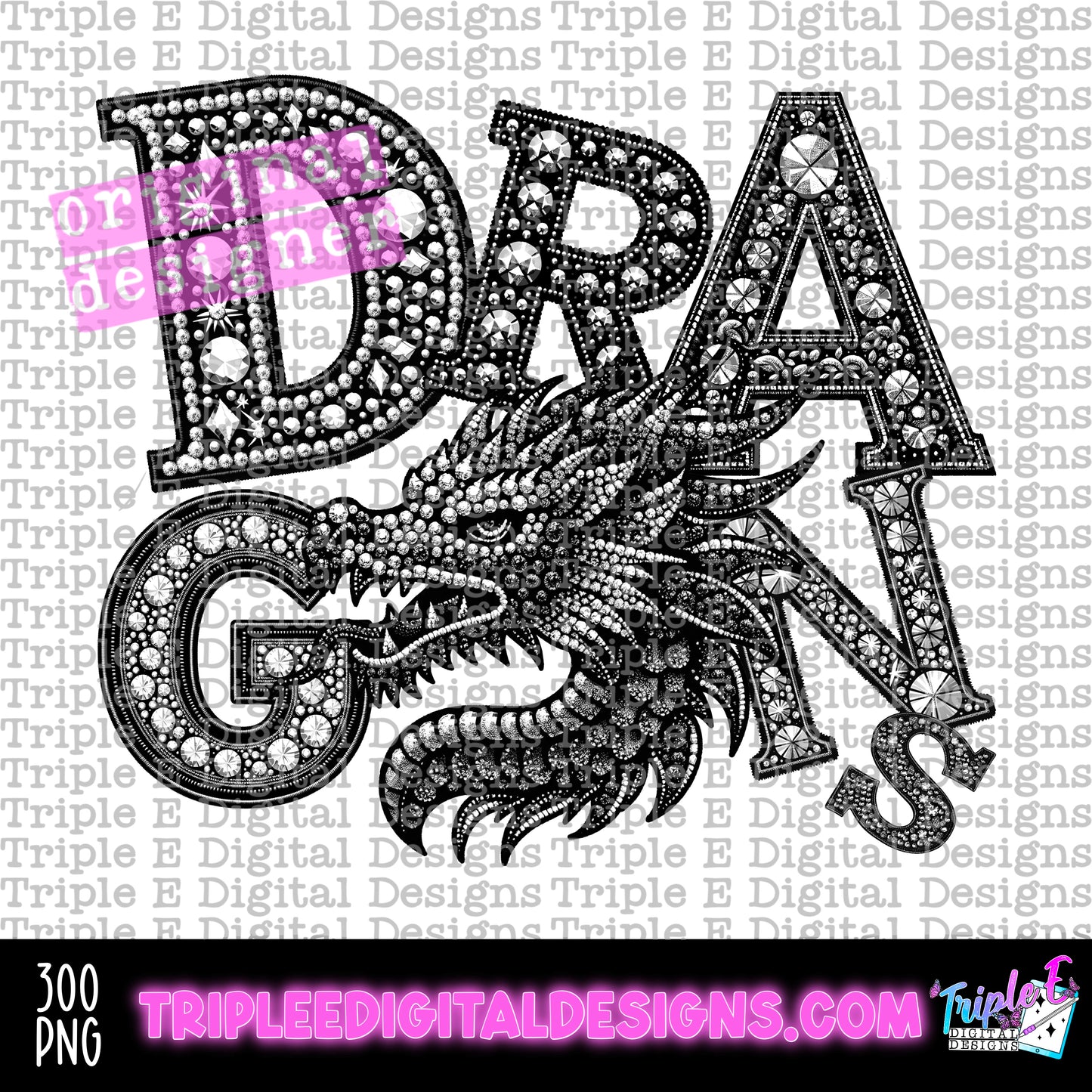 Dragons Rhinestone PNG Design