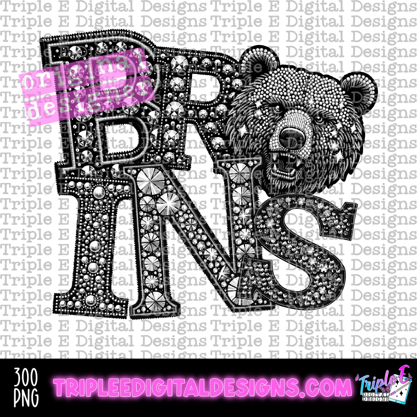 Bruins Rhinestone PNG Design