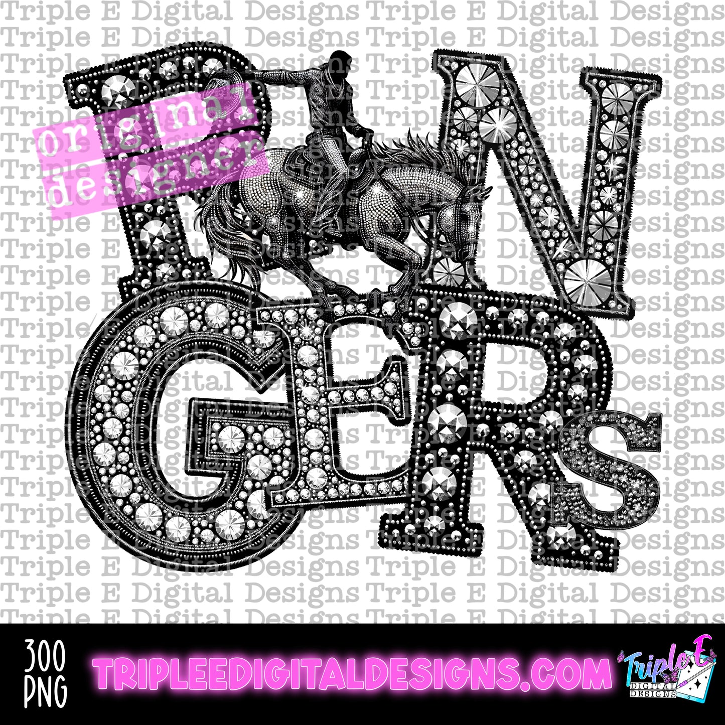 Rangers Rhinestone PNG Design