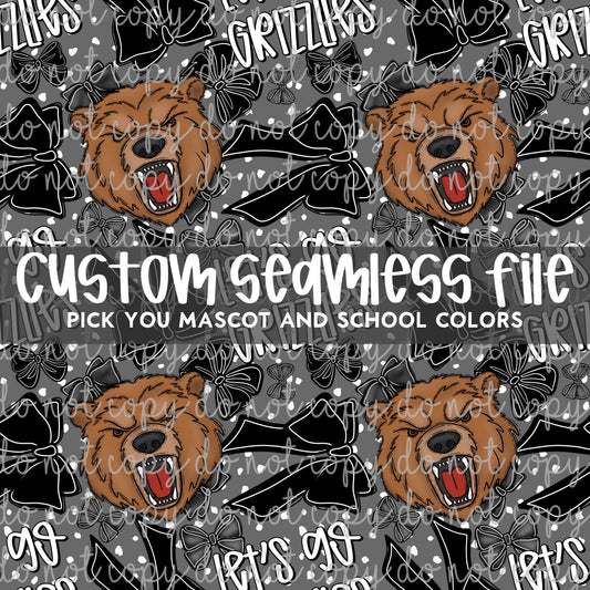 CUSTOM Mascot Bows Seamless PNG Design