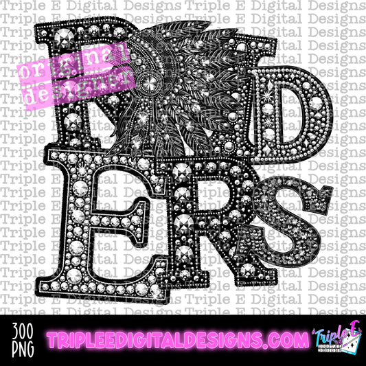 Raiders Headdress Rhinestone PNG Design