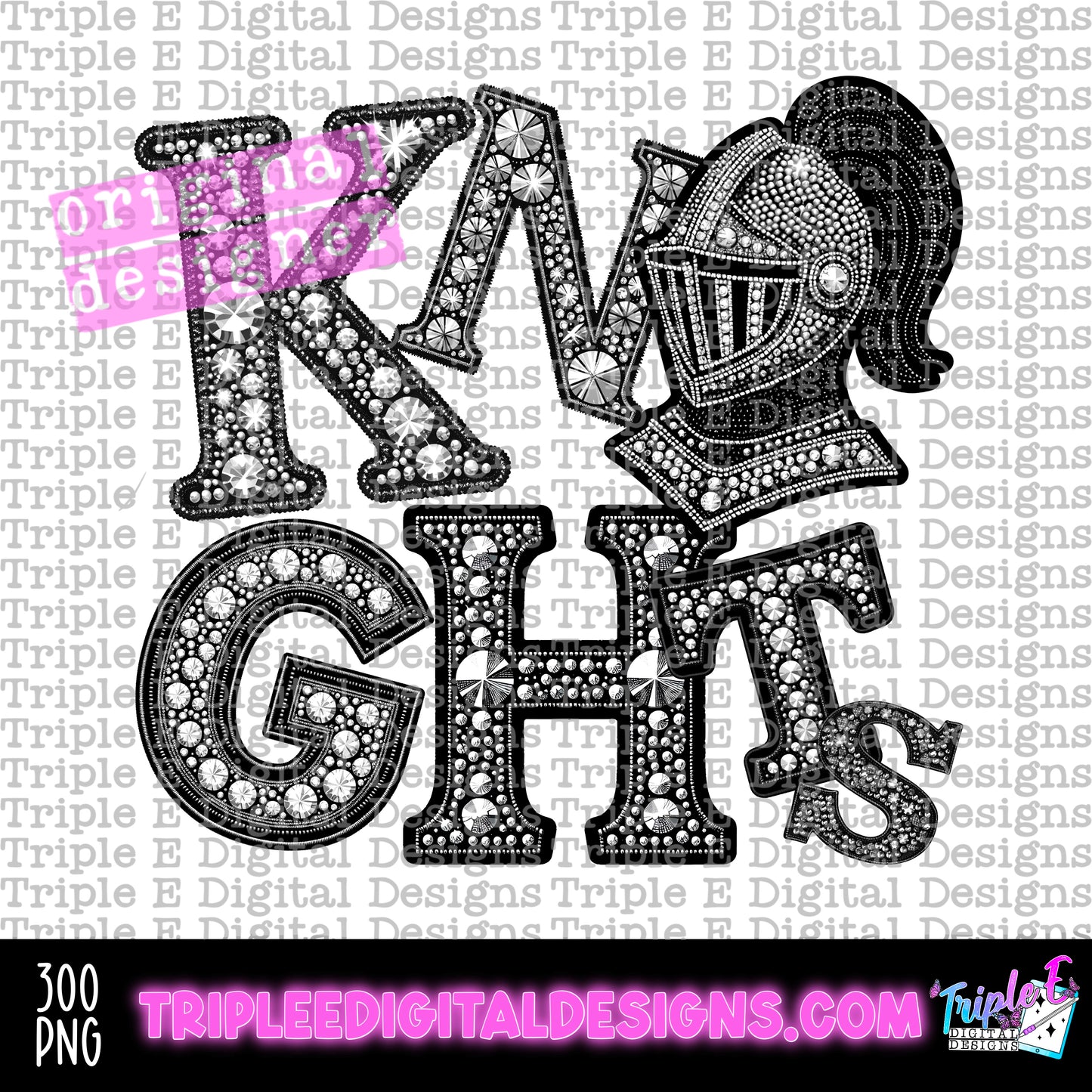 Knights Rhinestone PNG Design