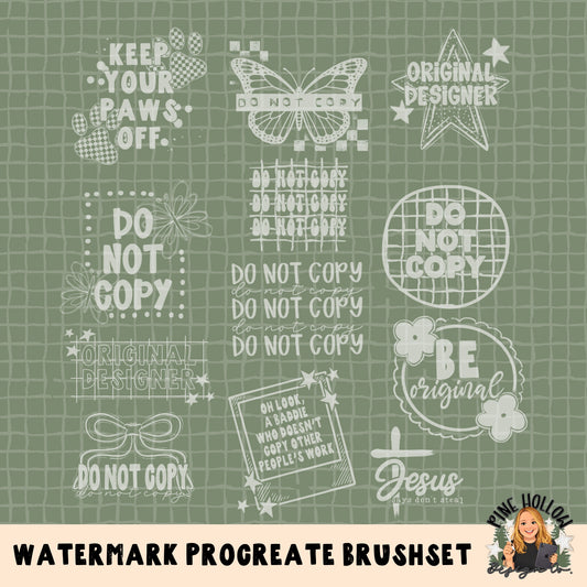 Designer Watermark Procreate Stamps ver. 2