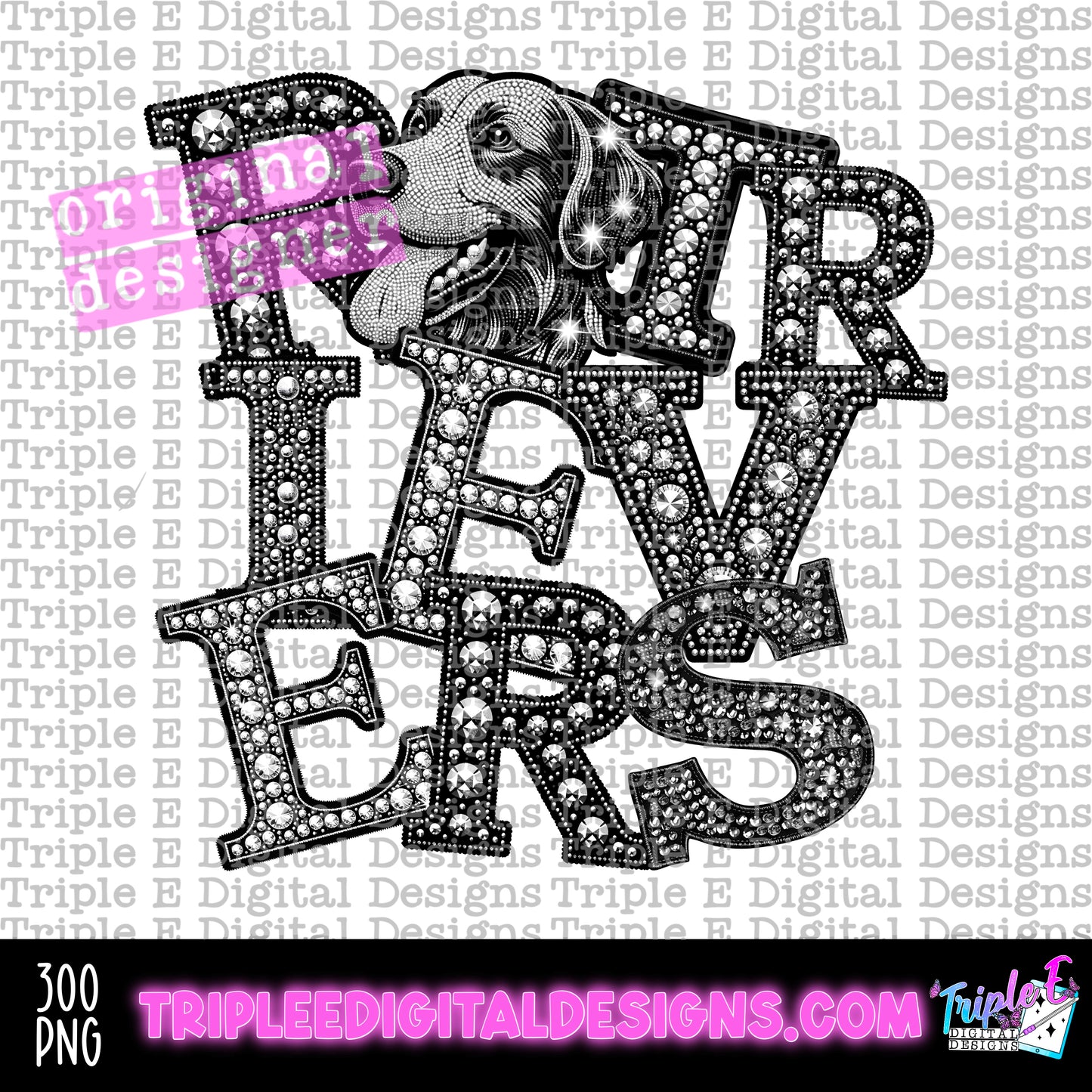 Retrievers Rhinestone PNG Design