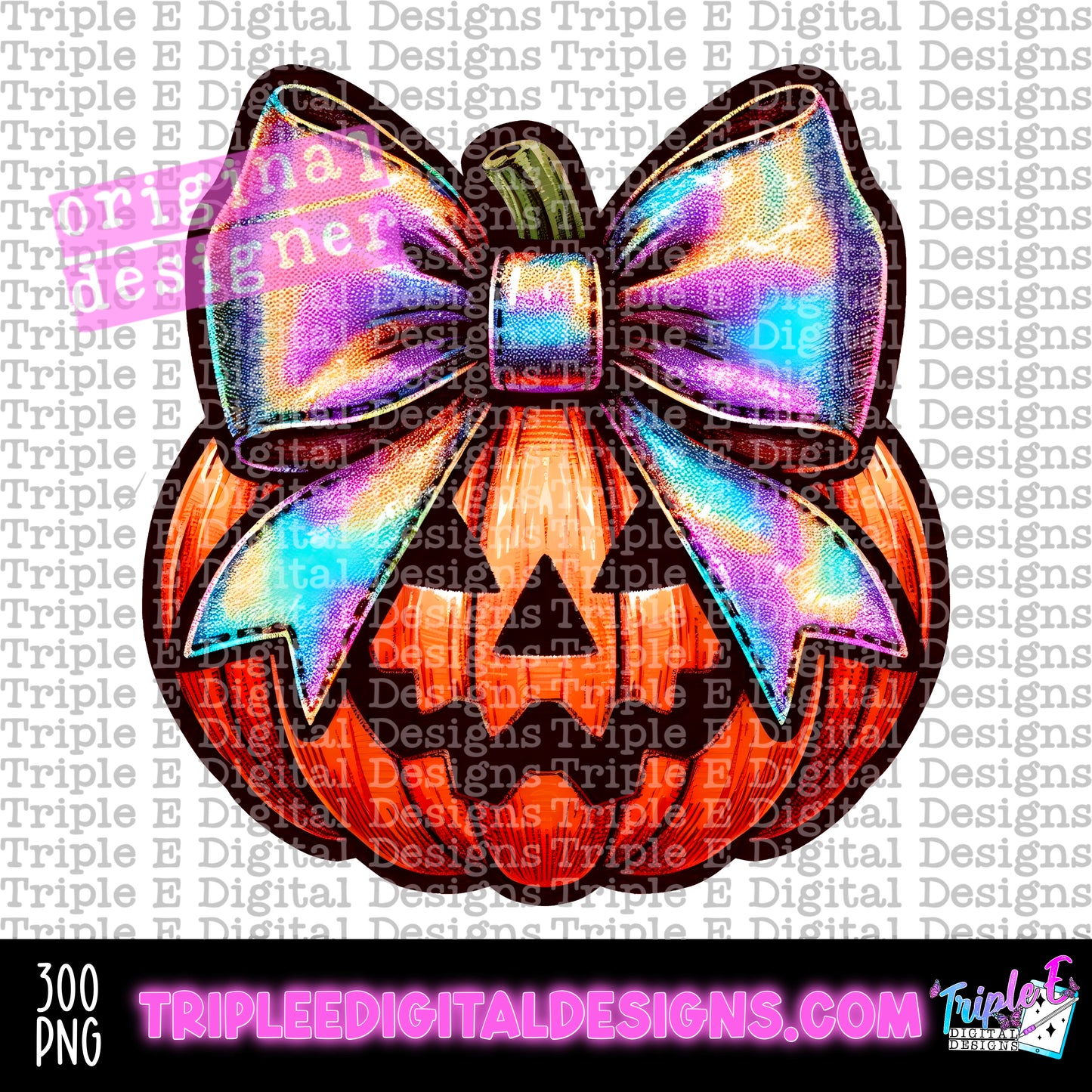 Pumpkin with Bow PNG Design