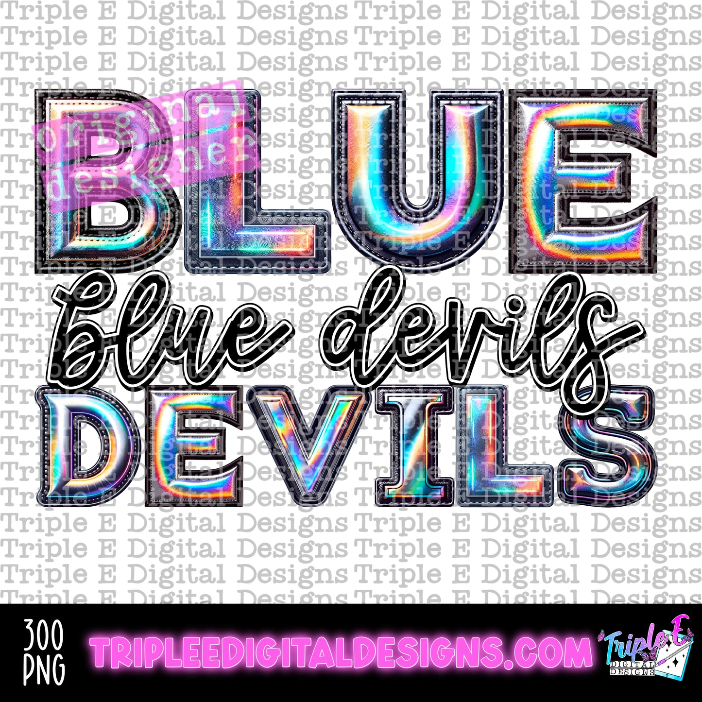 Blue Devils Holo PNG Design