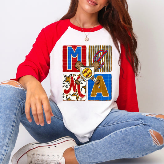 Mama Softball PNG Design