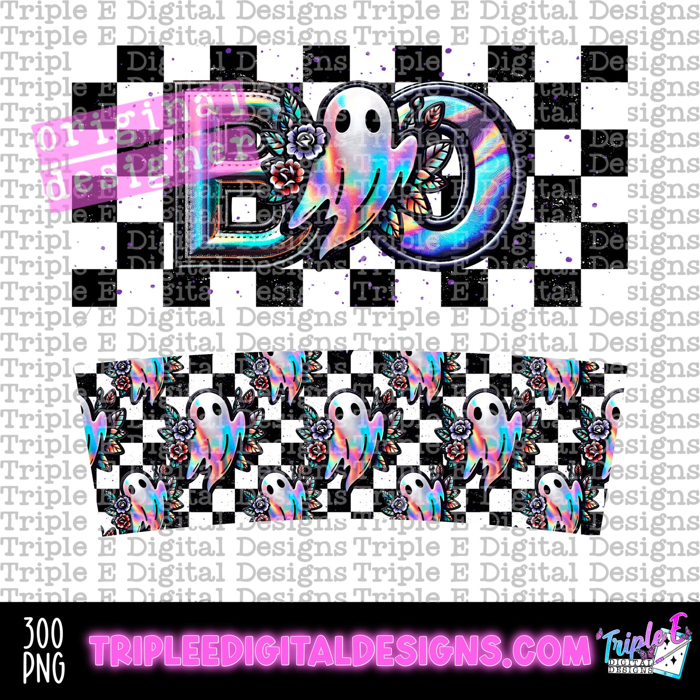 Holo Boo 40oz Tumbler PNG Design