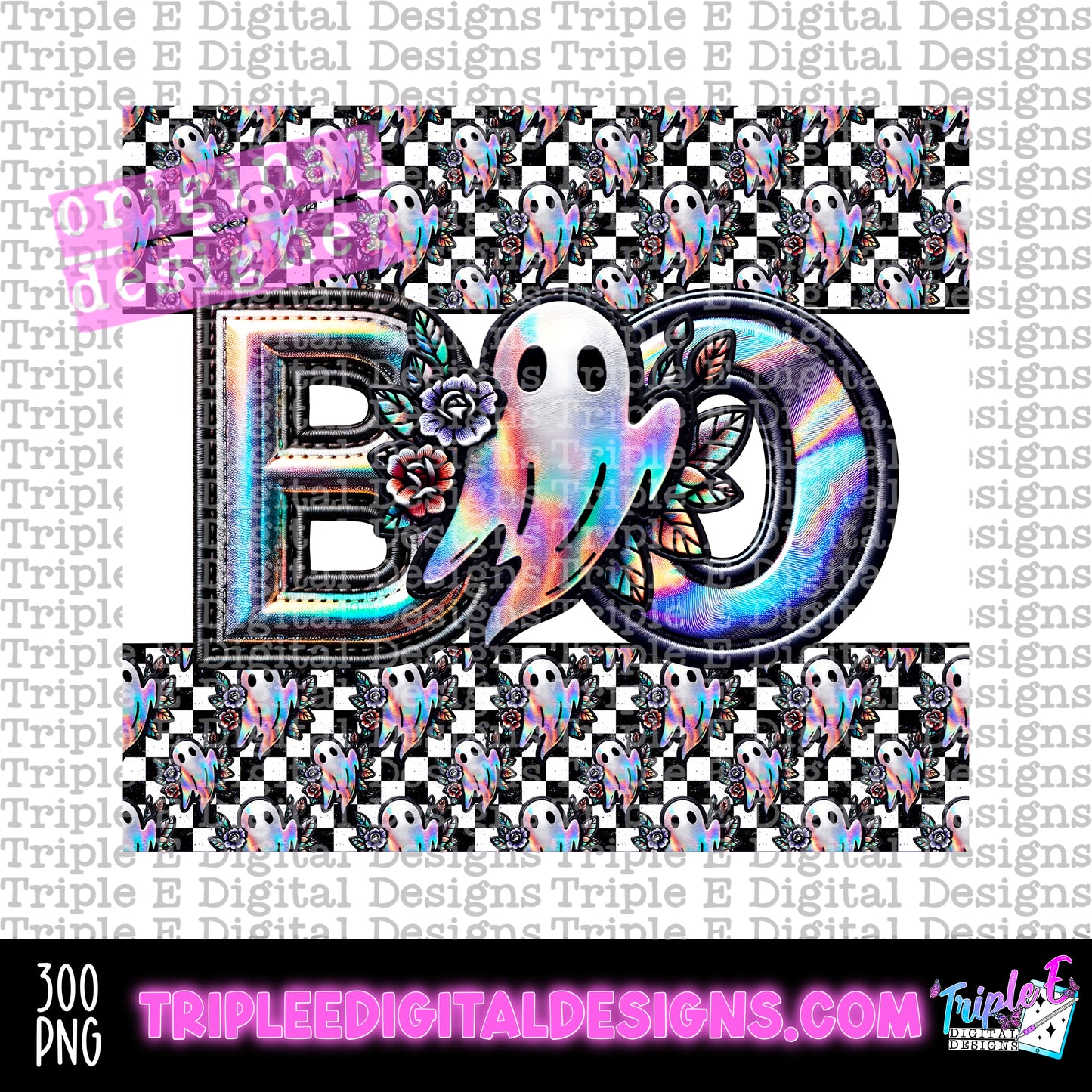 Holo Boo Tumbler PNG Design