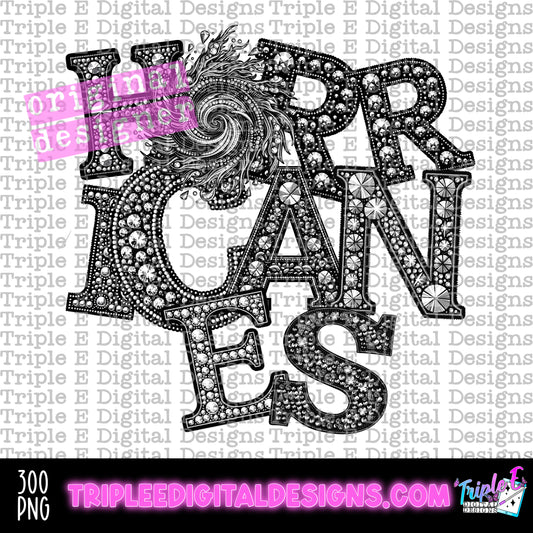 Hurricanes Rhinestone PNG Design