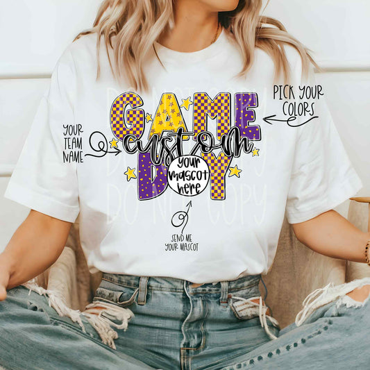 CUSTOM Color Game Day Mascot PNG Design
