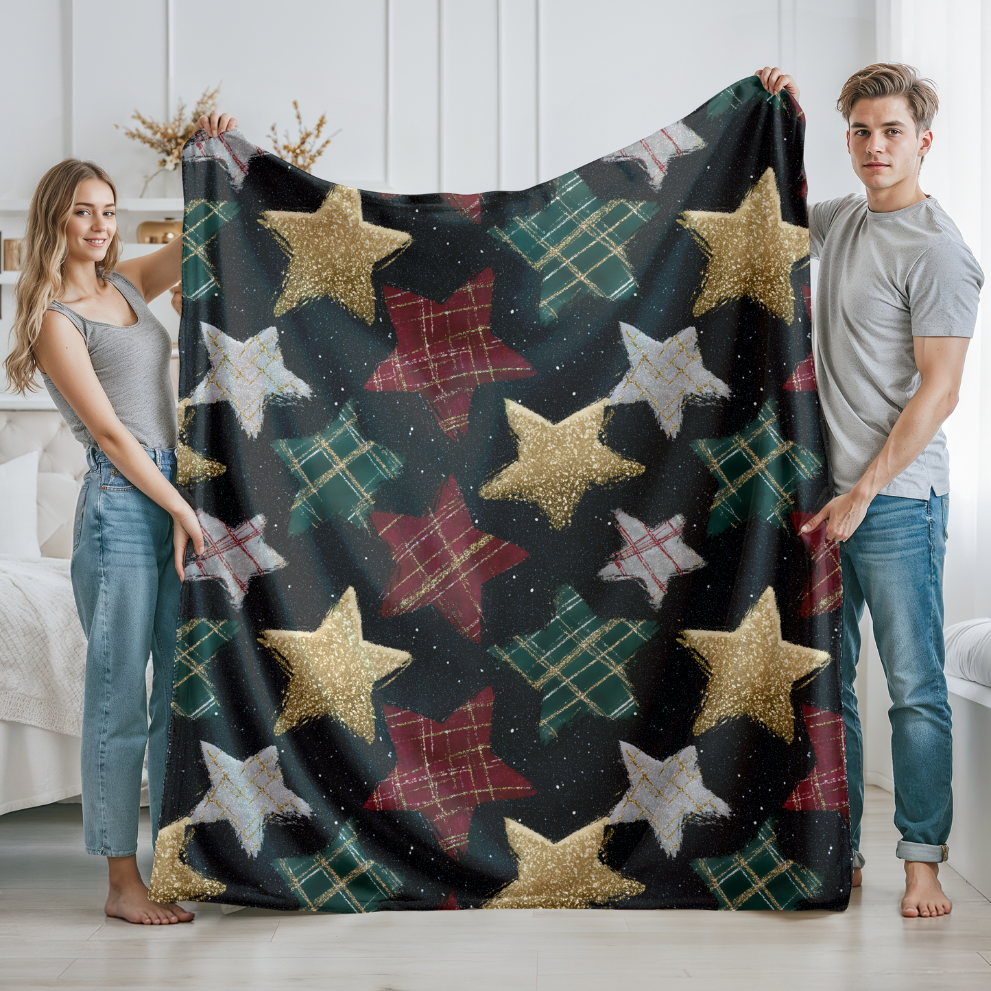 Christmas Stars Seamless PNG Design