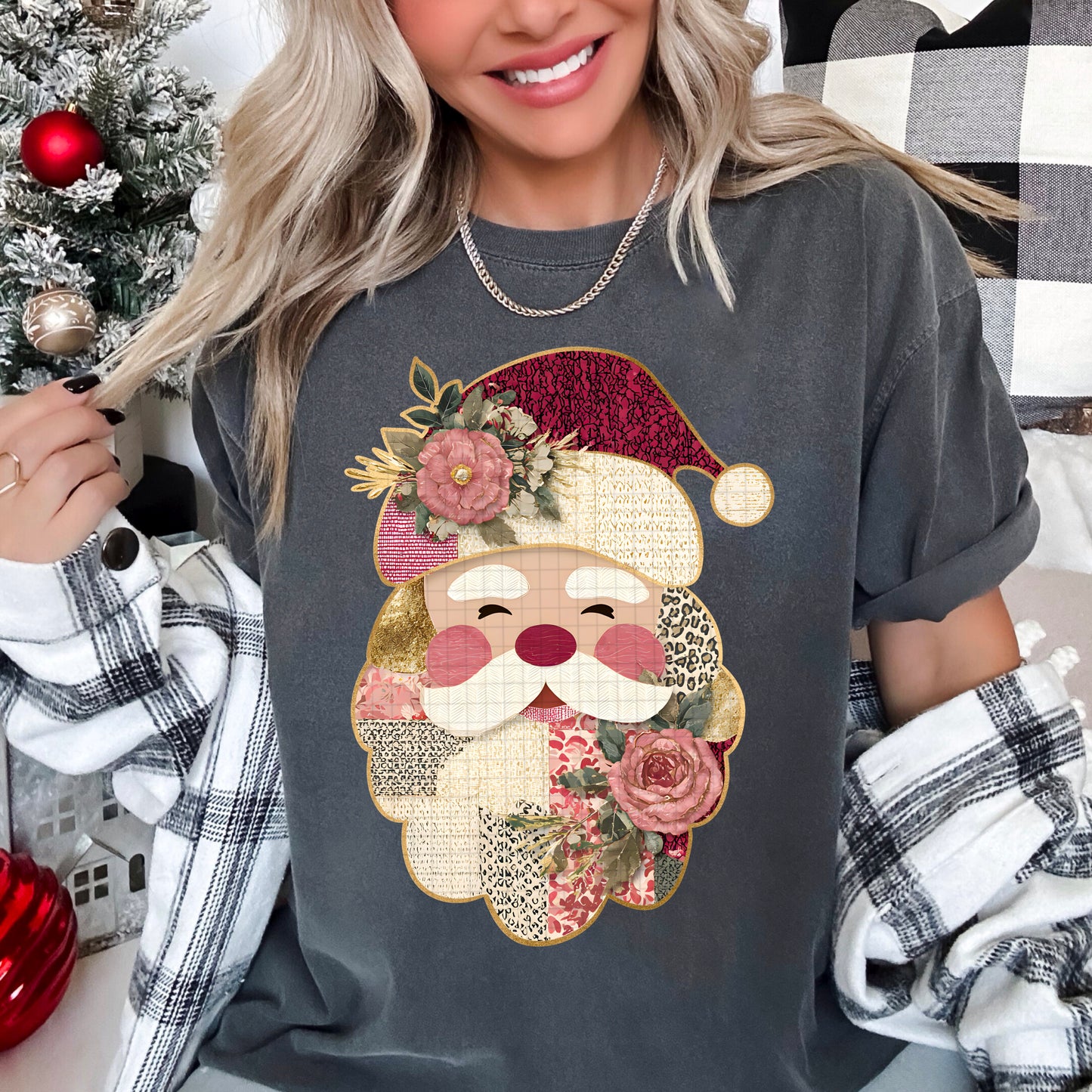 Patchwork Santa PNG Design
