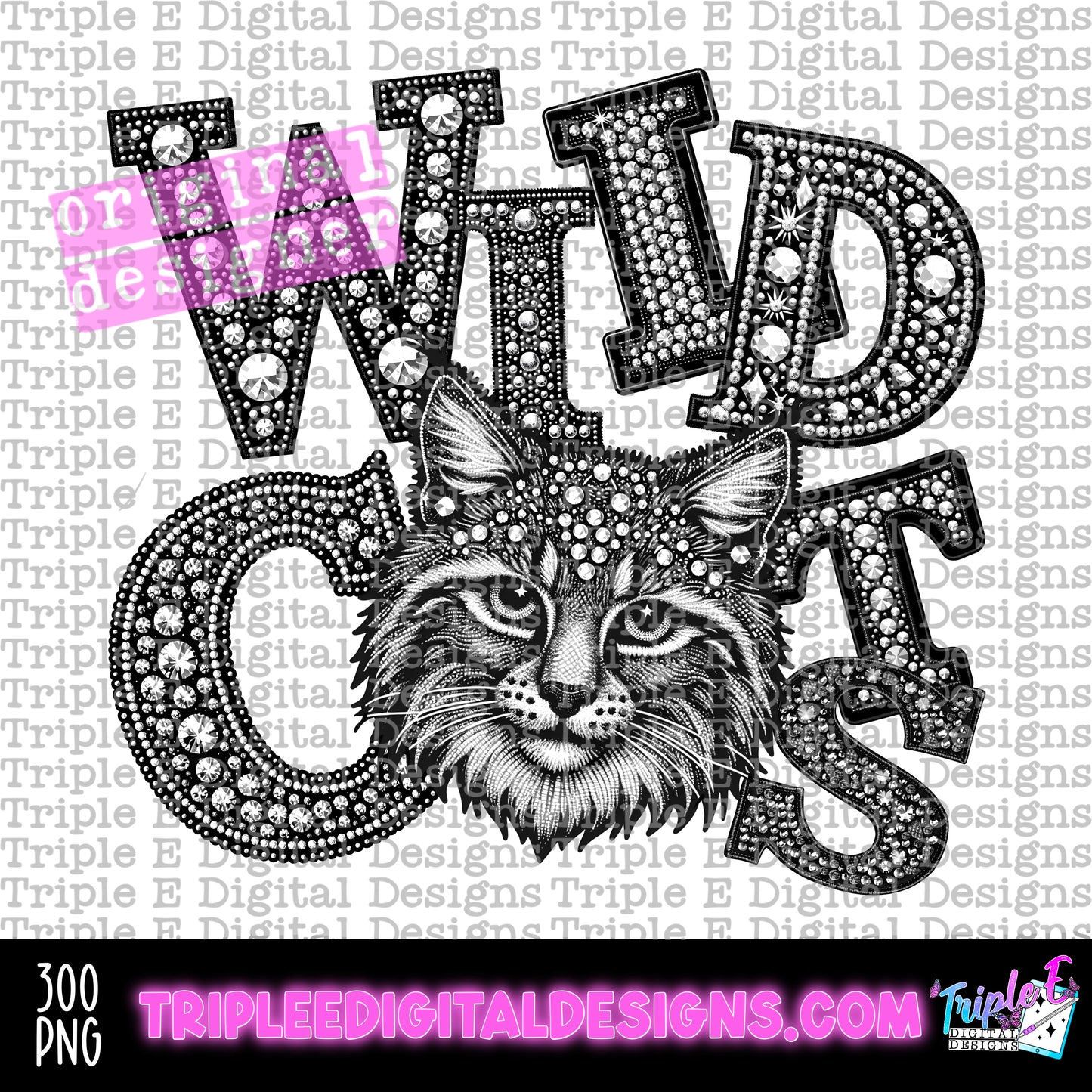 Wildcats Rhinestone PNG Design