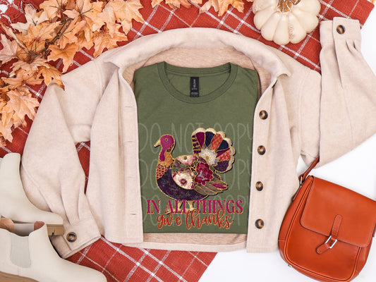 In all things Give Thanks PNG Design