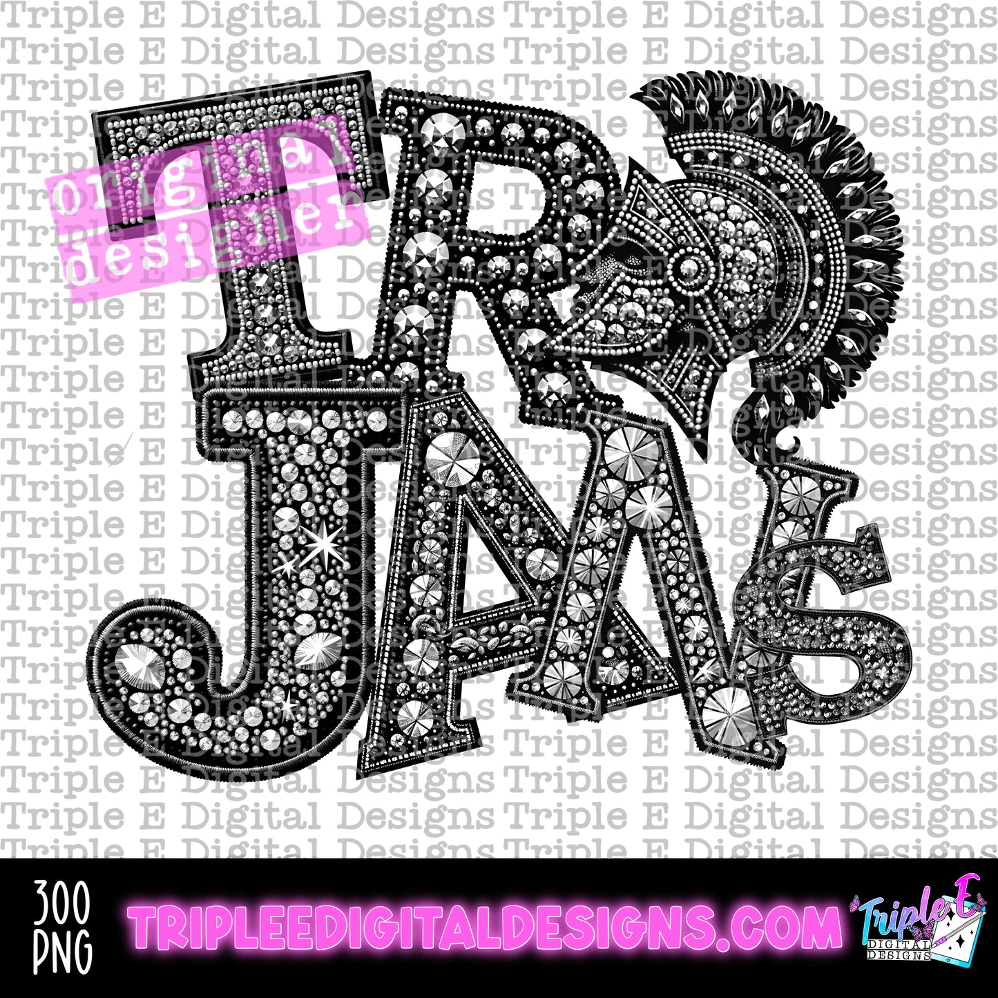 Trojans Rhinestone PNG Design