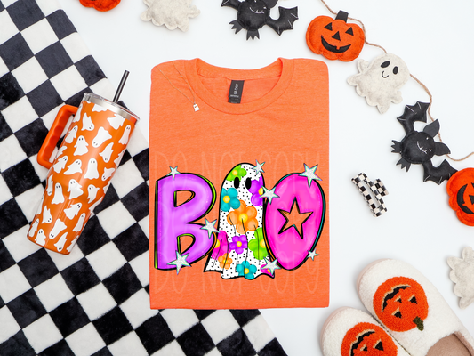 Bright Floral Boo PNG