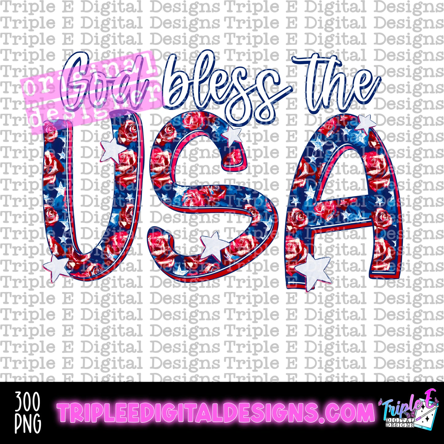 God Bless The USA PNG Design