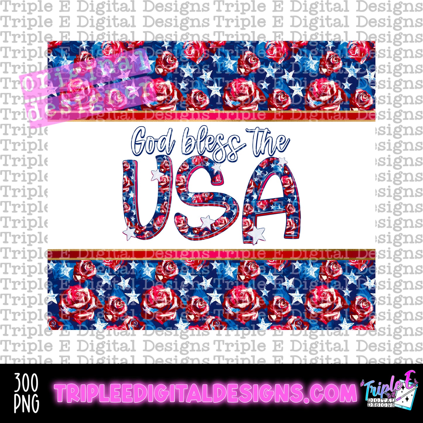 God Bless The USA Tumbler PNG Design