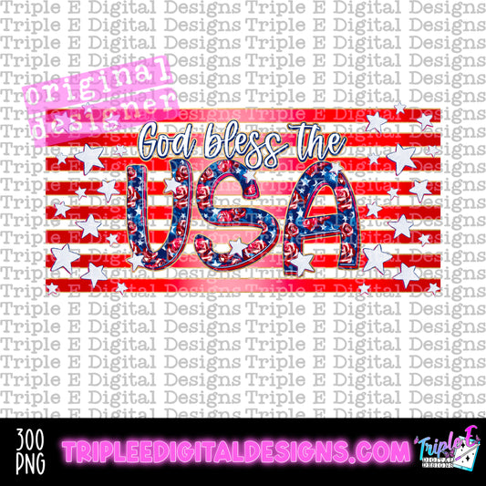 God Bless The USA 16oz Libbey PNG Design