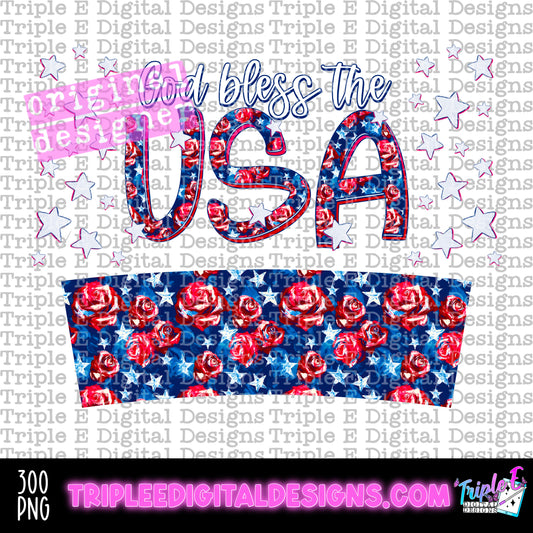 God Bless The USA 40oz Tumbler PNG Design